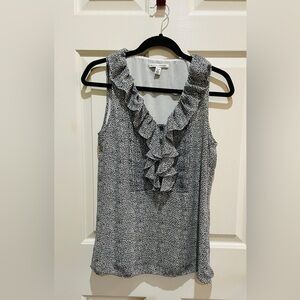 Banana Republic black and white leopard sleeveless top 6p (petite)